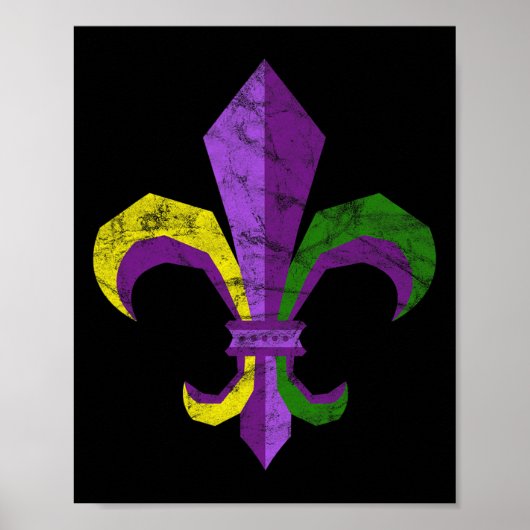 Mardi Gras Kostuumkleding -  Fleur De Lis Poster (Voorkant)