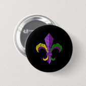 Mardi Gras Kostuumkleding - Fleur De Lis Ronde Button 5,7 Cm (Voorkant /achterkant)