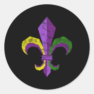 Mardi Gras Kostuumkleding - Fleur De Lis Ronde Sticker