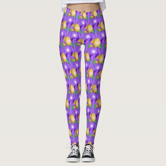 Mardi Gras kraalpatroon Leggings (Voorkant)
