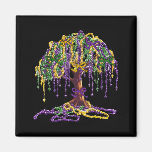 Mardi Gras Kralen Boom Carnaval New Orleans Vrouwe Magneet