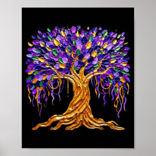 Mardi Gras Kralen Boom Carnaval New Orleans Vrouwe Poster
