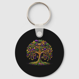 Mardi Gras Kralen Boom New Orleans Festival Feest Sleutelhanger