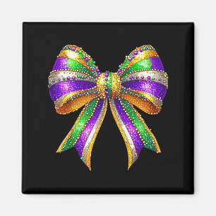 Mardi Gras Kralen Coquette Strik Ontwerp Magneet