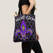 Mardi gras kralen en Fleur de Lis Tote Bag (Dichtbij)