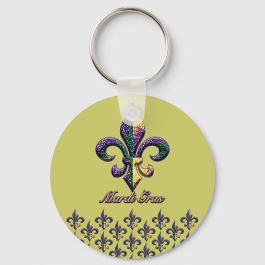 Mardi Gras-kralen Fleur de lis 2 Sleutelhanger (Voorkant)