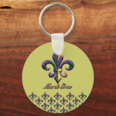 Mardi Gras-kralen Fleur de lis 2 Sleutelhanger (Voorkant)
