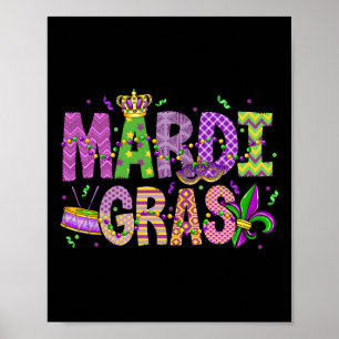 Mardi Gras Kralen Gezichtsmasker Veren Pet Mannen  Poster