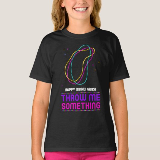 Mardi Gras Kralen Kinder Shirt (Voorkant)