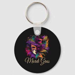 Mardi Gras Kralen Masker Veren Sleutelhanger
