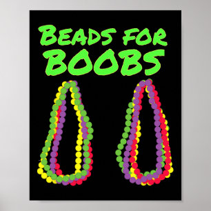 Mardi Gras kralen voor borst Y kostuum outfit Poster