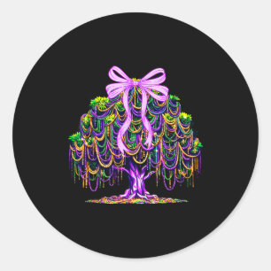 Mardi Gras Kralenboom Carnaval New Orleans Coquett Ronde Sticker