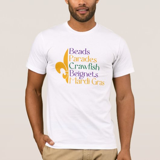 Mardi Gras-kralenparadijs T-shirt (Voorkant)
