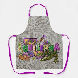 Mardi Gras  krant King Cake Alligator Schort