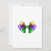 Mardi Gras Krewe Coquette Bow First Birthday Kaart (Achterkant)