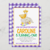 Mardi Gras Krewe Eerste Uitnodiging Verjaardag (Voorkant / Achterkant)