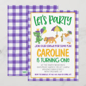 Mardi Gras Krewe Eerste Uitnodiging Verjaardag (Voorkant / Achterkant)