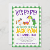 Mardi Gras Krewe Eerste Uitnodiging Verjaardag (Voorkant)