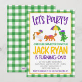 Mardi Gras Krewe Eerste Uitnodiging Verjaardag (Voorkant / Achterkant)