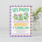 Mardi Gras Krewe Eerste Uitnodiging Verjaardag (Staand voorkant)