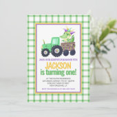 Mardi Gras Krewe Gator Tractor Cake eerste verjaar Kaart (Staand voorkant)