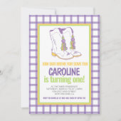 Mardi Gras Krewe Marching Boots eerste verjaardag Kaart (Voorkant)