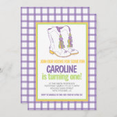 Mardi Gras Krewe Marching Boots eerste verjaardag Kaart (Voorkant / Achterkant)