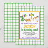 Mardi Gras Krewe Schattige Parade Eerste Verjaarda Kaart (Voorkant / Achterkant)