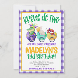 Mardi Gras Krewe Tweede Uitnodiging Verjaardag