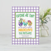 Mardi Gras Krewe Tweede Uitnodiging Verjaardag (Staand voorkant)