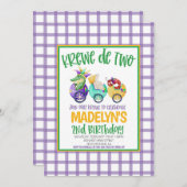 Mardi Gras Krewe Tweede Uitnodiging Verjaardag (Voorkant / Achterkant)