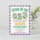 Mardi Gras Krewe Tweede Uitnodiging Verjaardag (Staand voorkant)