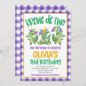 Mardi Gras Krewe Tweede Uitnodiging Verjaardag (Voorkant / Achterkant)