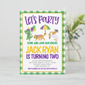 Mardi Gras Krewe Uitnodiging voor verjaardag (Staand voorkant)