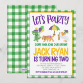 Mardi Gras Krewe Uitnodiging voor verjaardag (Voorkant / Achterkant)