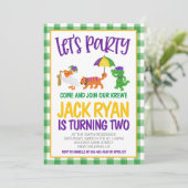 Mardi Gras Krewe Uitnodiging voor verjaardag (Staand voorkant)