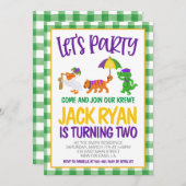 Mardi Gras Krewe Uitnodiging voor verjaardag (Voorkant / Achterkant)