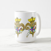 Mardi Gras Kroon fleur de lis Koffiemok (Voorkant rechts)