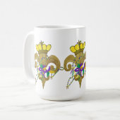 Mardi Gras Kroon fleur de lis Koffiemok (Voorkant links)