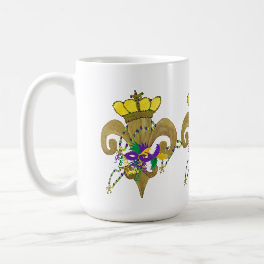 Mardi Gras Kroon fleur de lis Koffiemok (Links)