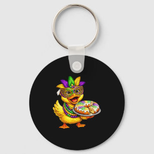 Mardi Gras Kuiken Gele Eend Kuiken Eend Masker Kin Sleutelhanger