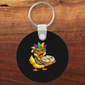 Mardi Gras Kuiken Gele Eend Kuiken Eend Masker Kin Sleutelhanger (Voorkant)
