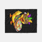 Mardi Gras Kuiken Gele Eend Masker King Cake Fleece Deken (Voorkant (Horizontaal))