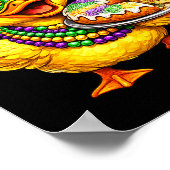 Mardi Gras Kuiken Gele Eend Masker King Cake Poster (Hoek)