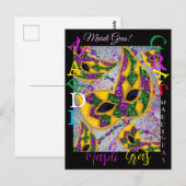 MARDI GRAS KUNST    BRIEFKAART (Voorkant / Achterkant)