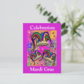 MARDI GRAS-KUNST BRIEFKAART (Staand voorkant)