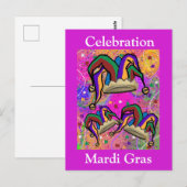 MARDI GRAS-KUNST BRIEFKAART (Voorkant / Achterkant)