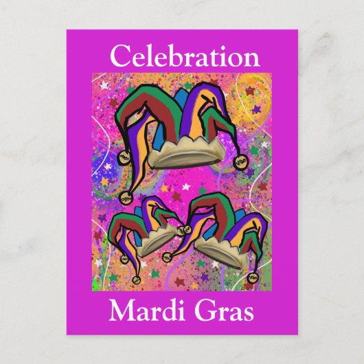 MARDI GRAS-KUNST BRIEFKAART (Voorkant)