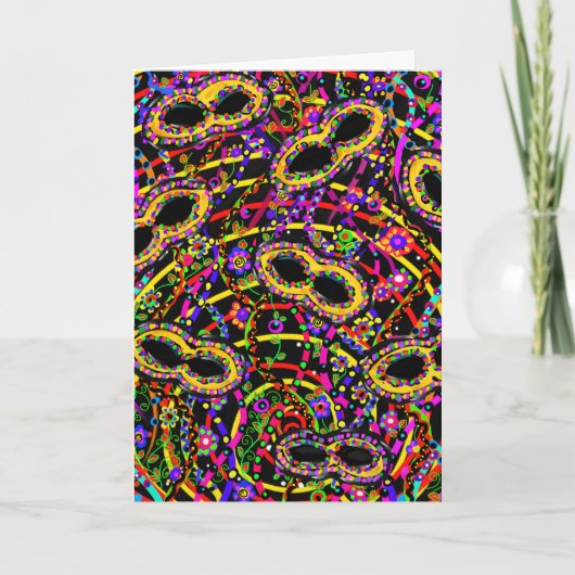 Mardi Gras Kunst Kaart (Voorkant)