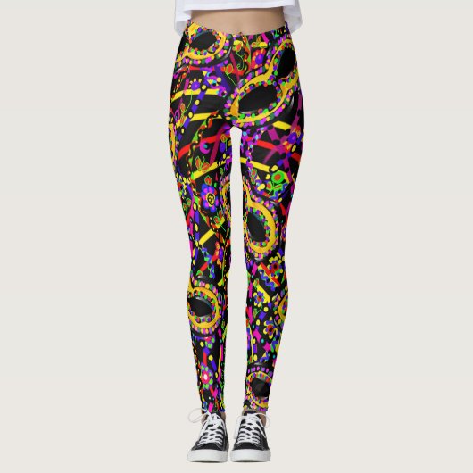 Mardi Gras Kunst Leggings (Voorkant)